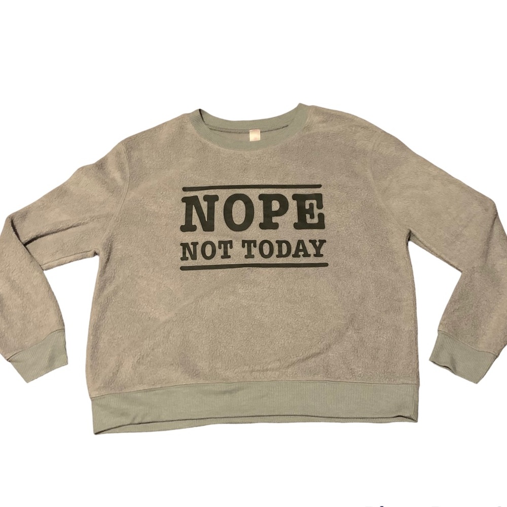 Grey Fuzzy Crewneck Sweater